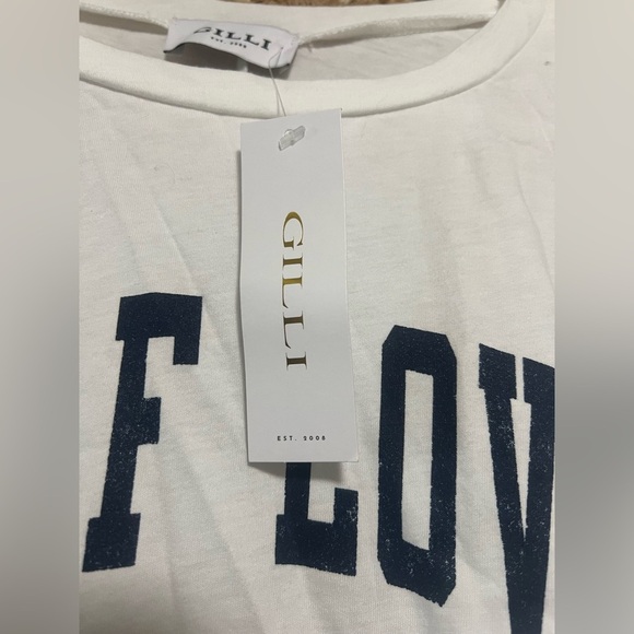 Gilli Women's Oversized Short Sleeve White Self Love Club Tshirt,Size S,NWT - Picture 2 of 8